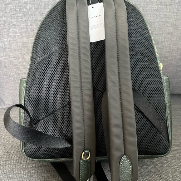 NWT COACH COURT BACKPACK BAG IN MONOGRAM PRINT GREEN - Picture 5 of 7